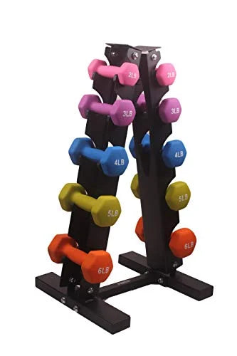 POWERT HEX Neoprene Dumbbell |Coated Colorful Hand Weights in Pair