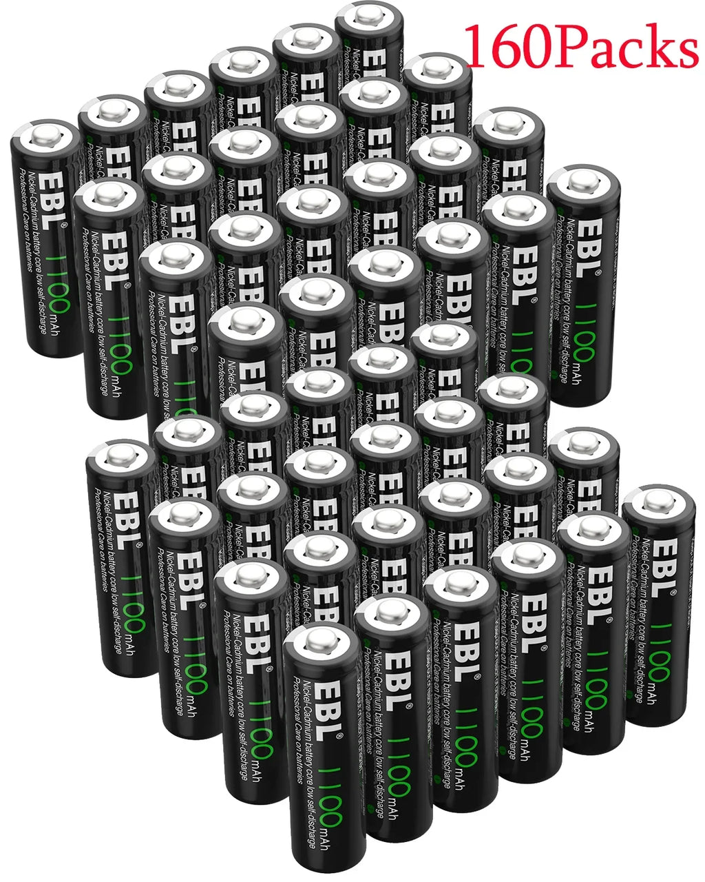 EBL 160-PCSize AA NiCd 1100mAh 1.2V Ni-Cd Rechargeable Batteries Sizeolar Lights