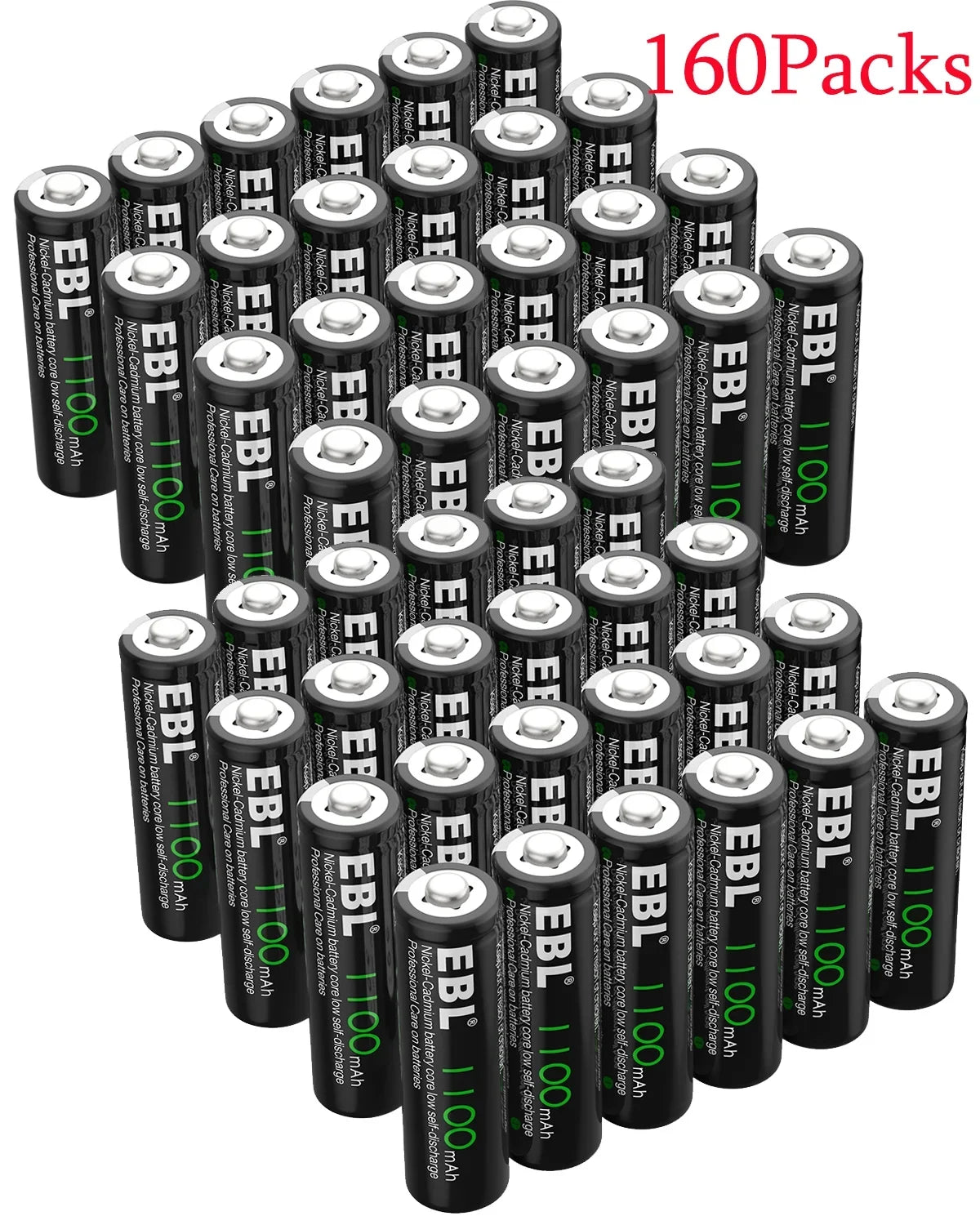 EBL 160-PCSize AA NiCd 1100mAh 1.2V Ni-Cd Rechargeable Batteries Sizeolar Lights