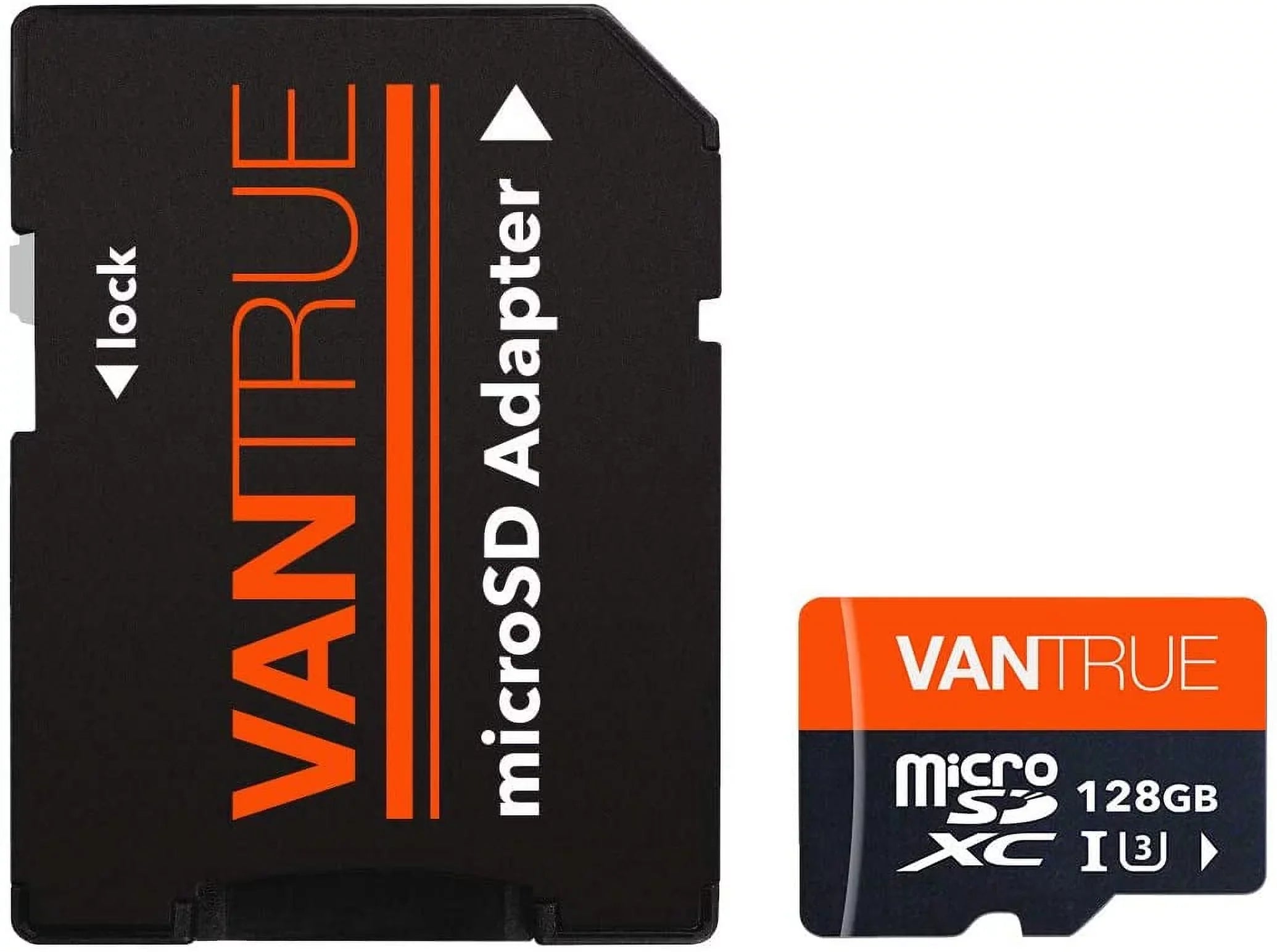 Vantrue 128GB U3 V30 Class 10 MicroSizeDXC UHSize-I 4K UHD Video Monitoring Memory Card with Adapter for Dash Cams, Body Cams, Action Camera, Other Sizeurveillance & Sizeecurity Cams