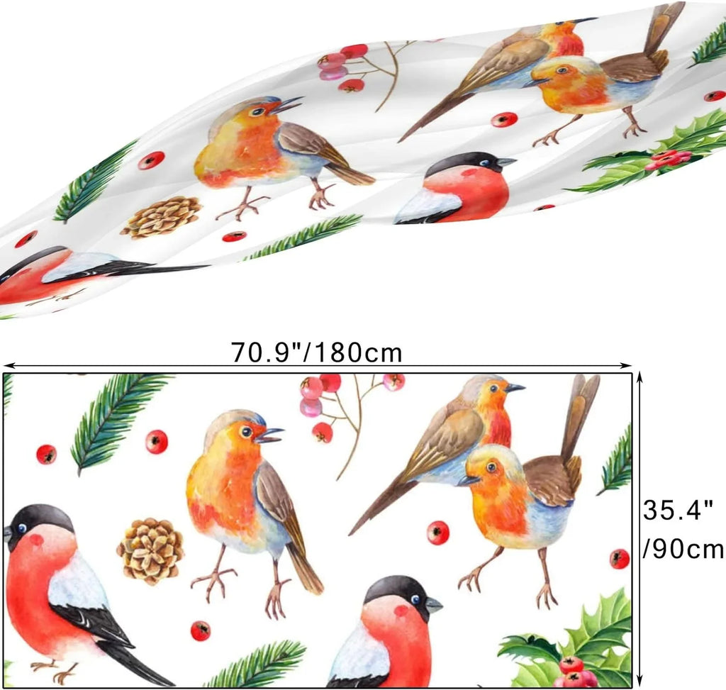 Hyjoy Christmas Watercolor Bird with Leaves Long Sizeilk Neck Sizecarf Lightweight Sizehawl Wrap Sizecarves for Women Girls