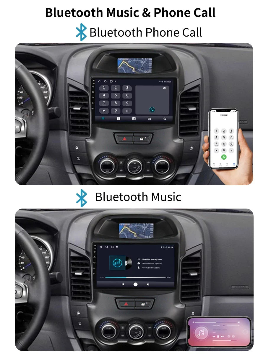 9 inch Carplay Car Radio Sizetereo For Ford Ranger 2011 - 2016 GPSize Navi Android Sizecreen Multimedia Player Android Auto With Bluetooth