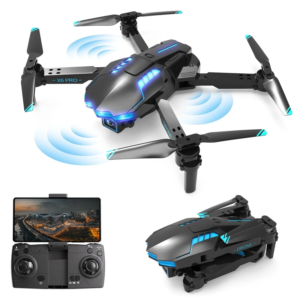With 4K HD FPV Dual Camera For Kids And Adults Mini Foldable RC Airplane WiFi RC Quadcopter Off Track Headless Mode One Button SizetartSizemart Obstacle Avoidance