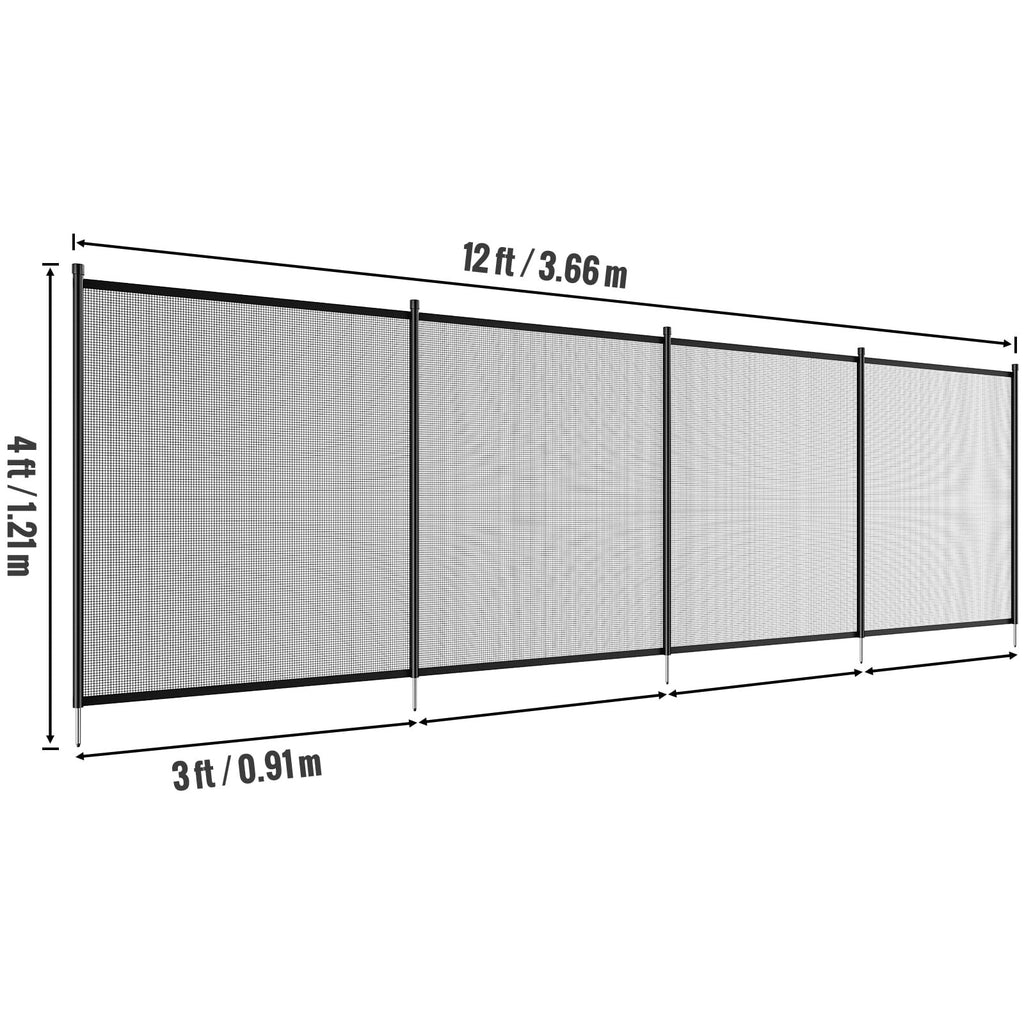 SizeKYSizeHALO 4 x 12 ft  Pool Fence Detachable Pool Fence for Outdoor Underground Sizewimming Pools