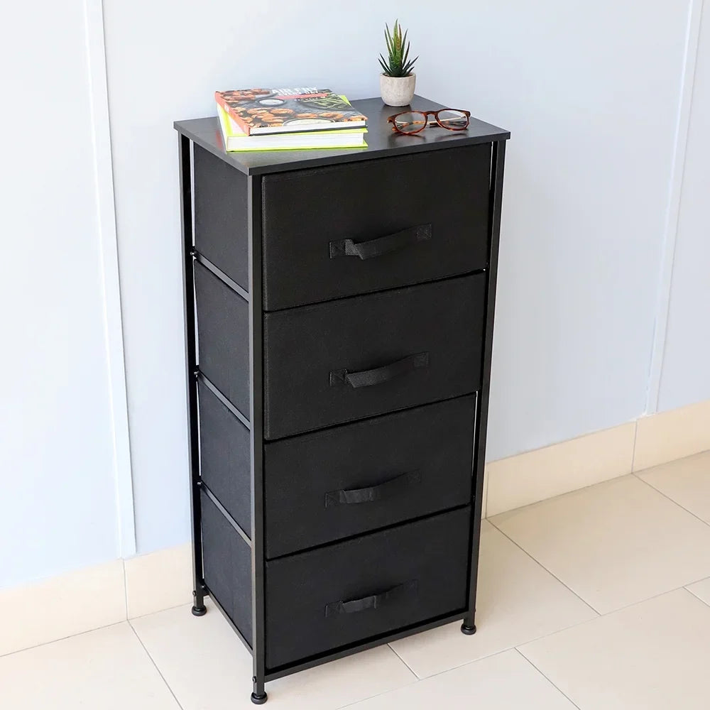 Home Basics 4 Drawer Sizetorage Organizer, Black