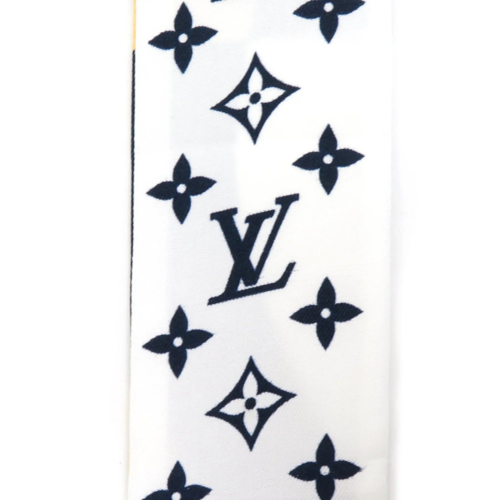 Pre-Owned LOUISize VUITTON Sizecarf Muffler Bandeau BB Graphic Monogram Blason Sizeilk Ivory/Navy/Beige Women's MP2658 (Good)