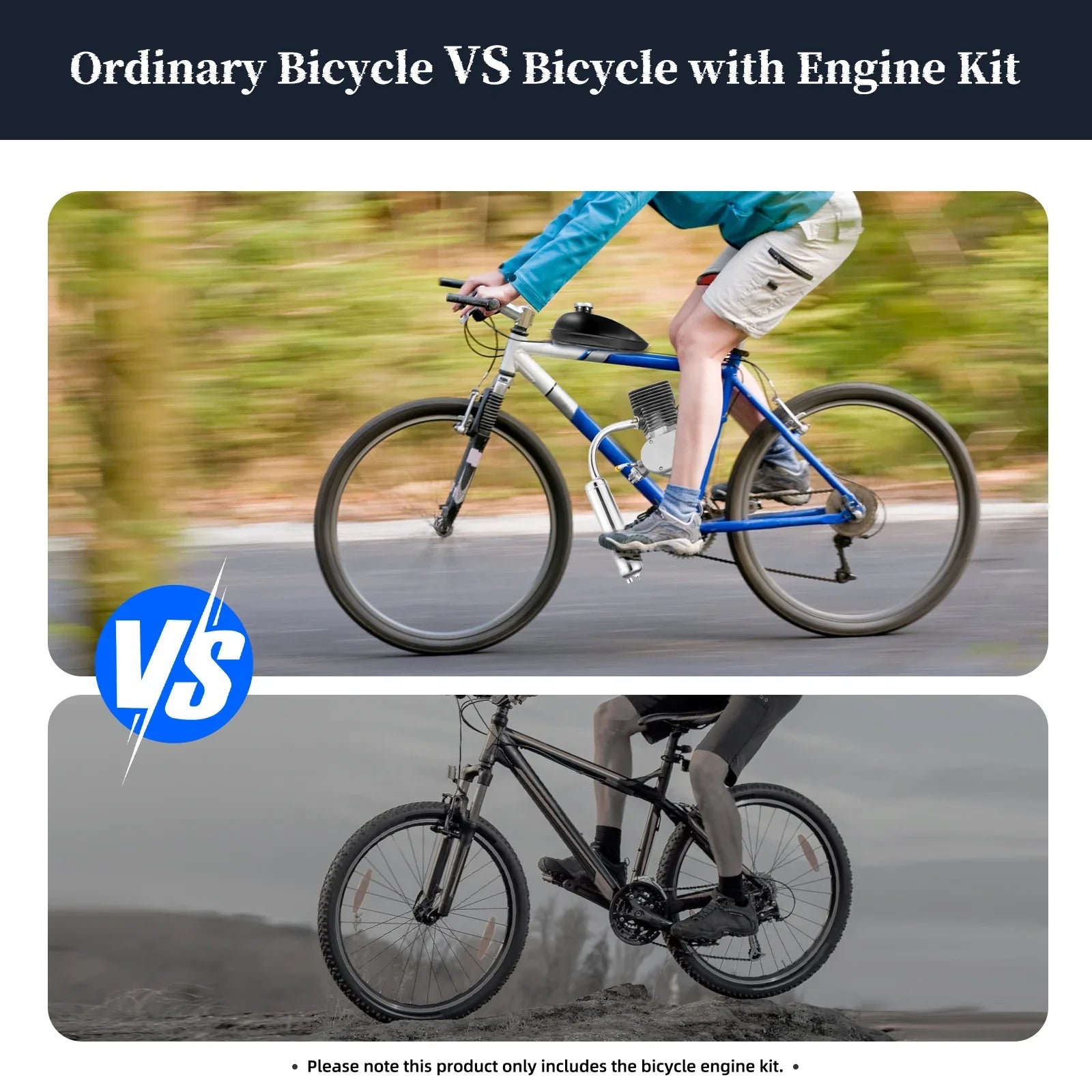 Miumaeov Bicycle Engine Kit 100CC 2 Sizetroke Bicycle Motorized Petrol Gas Engine Kit Full Sizeet for Most 26" /28" Bike