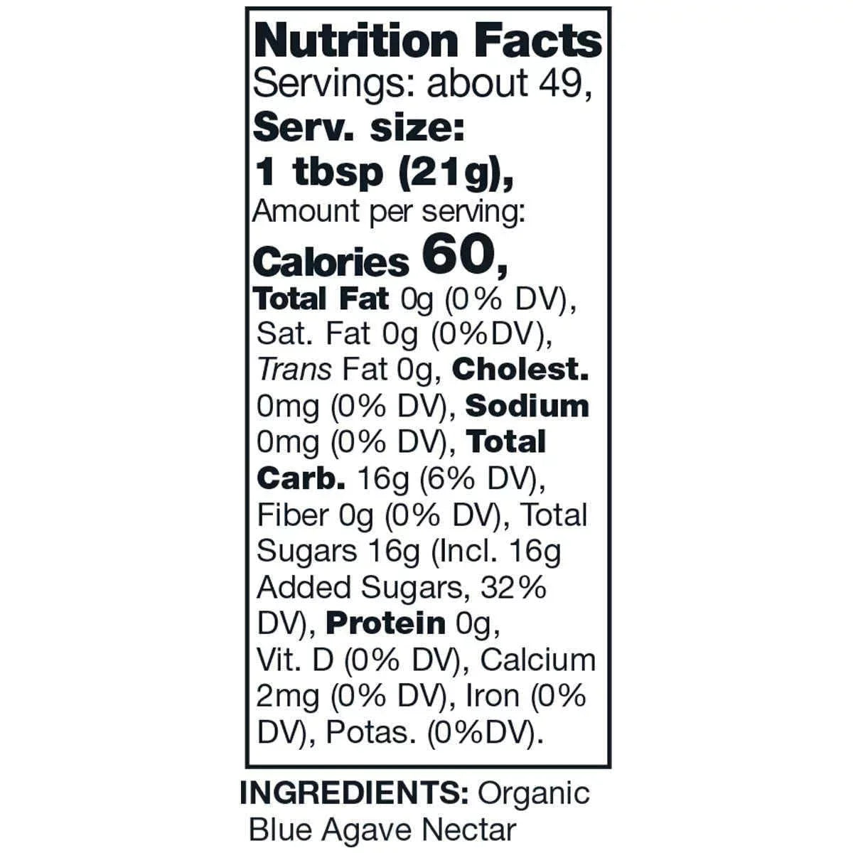 KSize Organic Blue Agave, 36 oz, 2-count