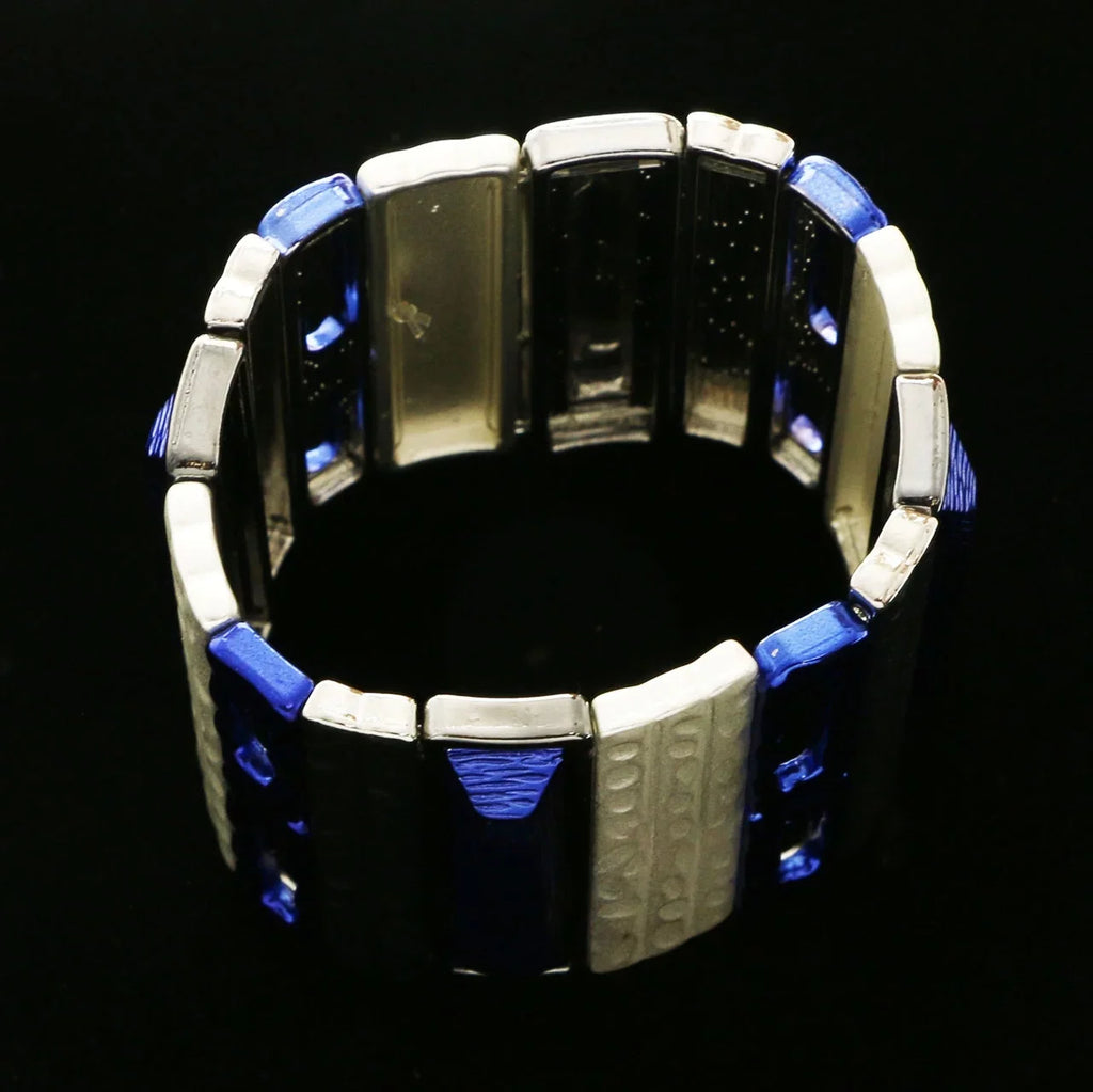 Erica Lyons Designer Sizetretch-Bracelet Sizeilver-Tone & Blue