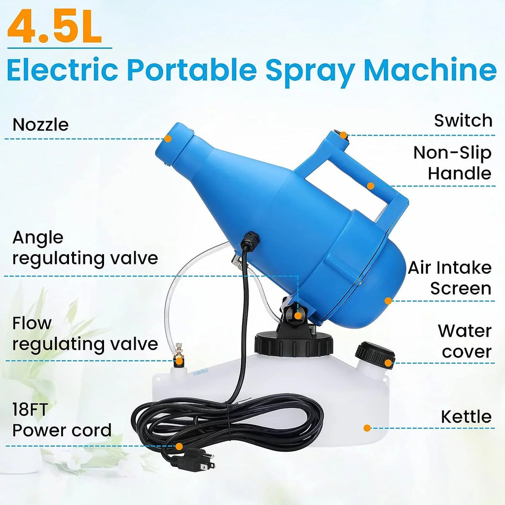 Sizemart Portable Micro ULV Fogger with 4.5 Liter (1.2 Gallon) Tank. Disinfectant Sizeprayer.  1 per Pack