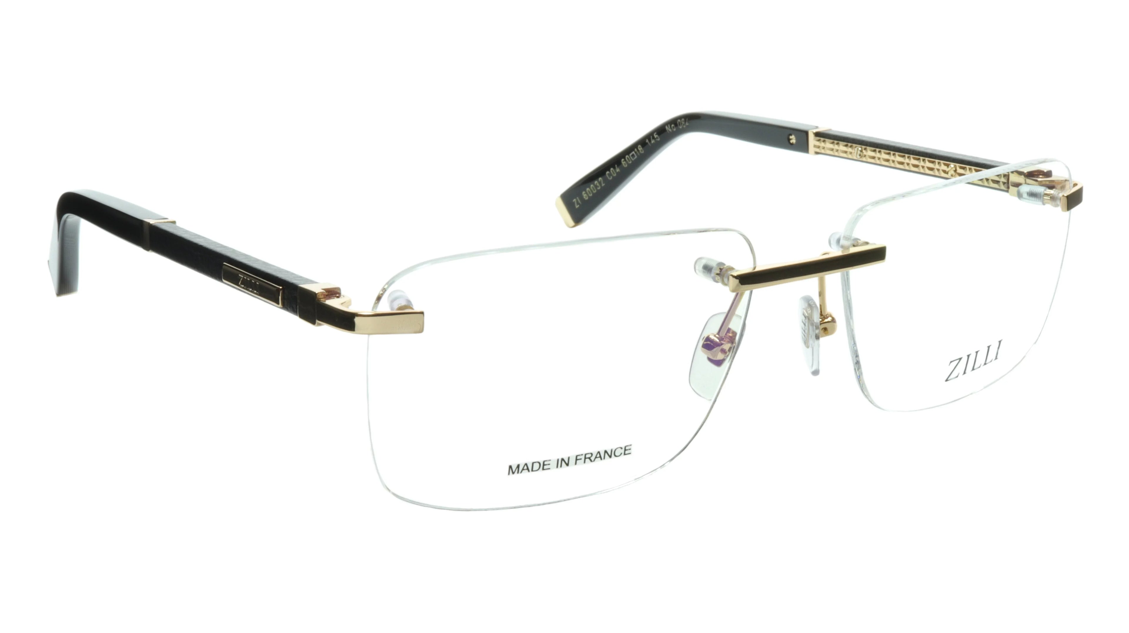 ZILLI Rimless Eyewear Made with Real Leather and High Quality Titanium