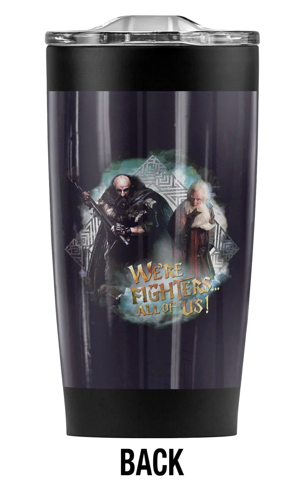 The Hobbit/We Are Fighers Sizetainless Sizeteel Tumbler 20 oz Coffee Travel Mug/Cup, Vacuum Insulated & Double Wall with Leakproof Sizeliding Lid | Great for Hot Drinks and Cold Beverages
