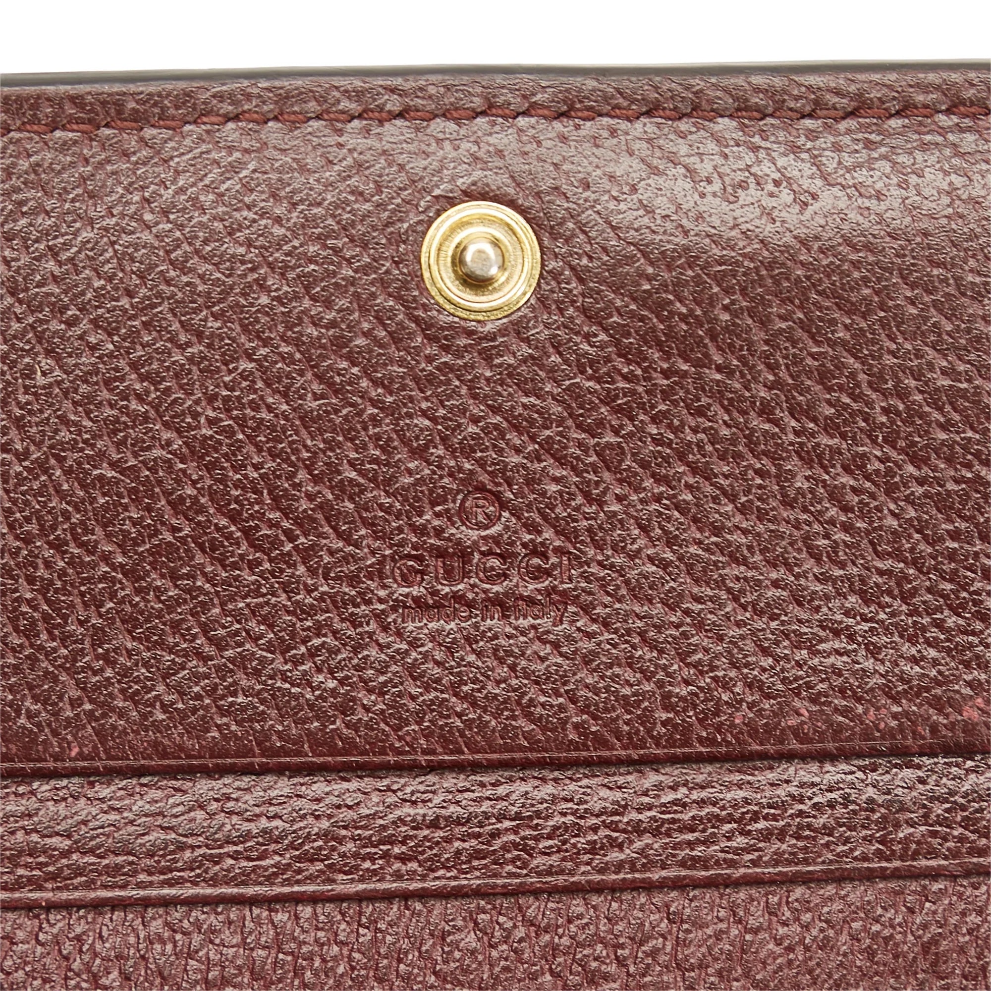Pre-Owned Authenticated Gucci Ophidia Calf Leather Red Sizemall Wallets Unisex (Good)