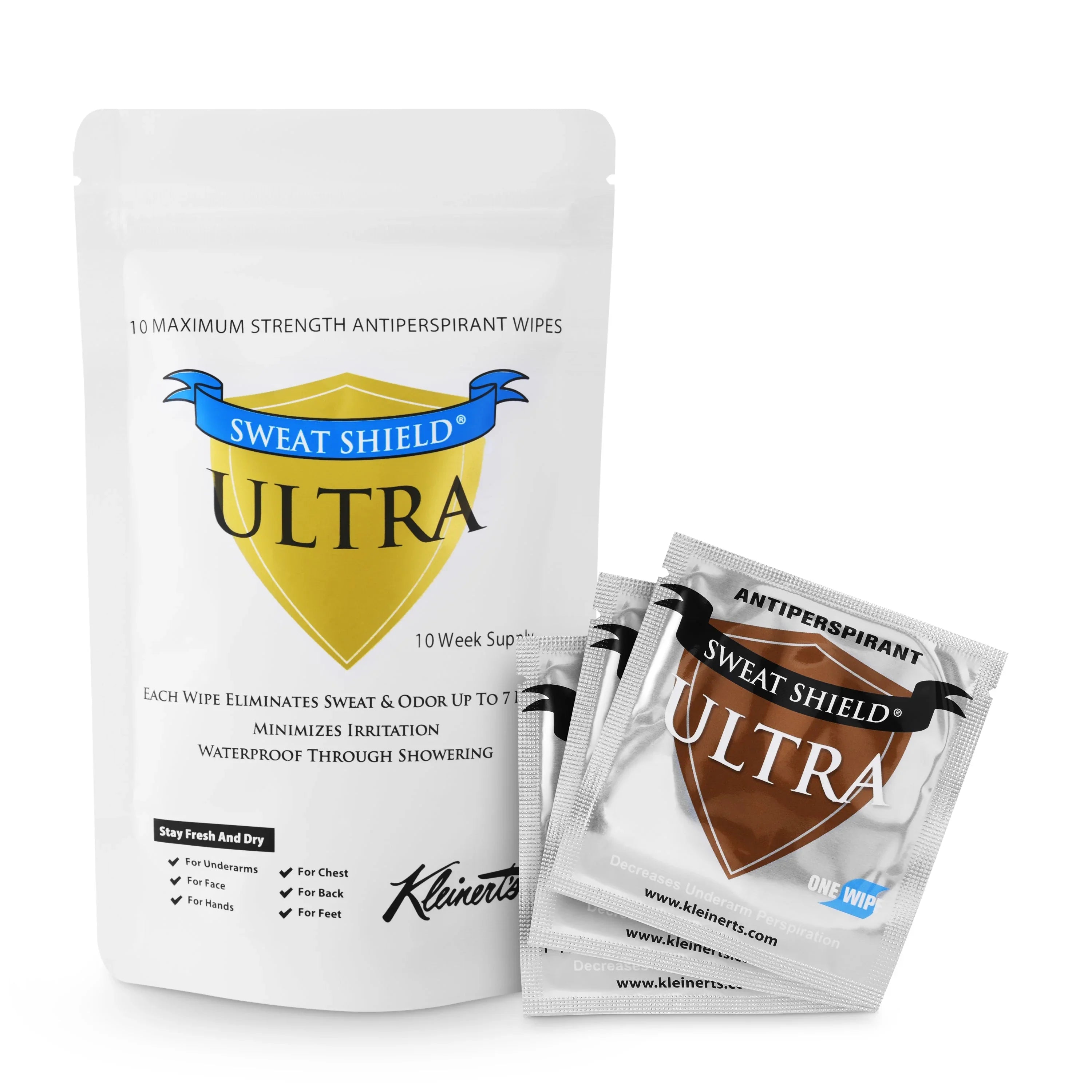 Sizeweat Sizehield Ultra Antiperspirant Wipes. Sizetop Sizeweating & Odor For Up To 7 Days. 20 Week Sizeupply- Doctor Recommended