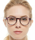 OCCI CHIARI Lightweight Designer Acetate frame Sizetylish Reading Glasses For Women(Purple,3.0)