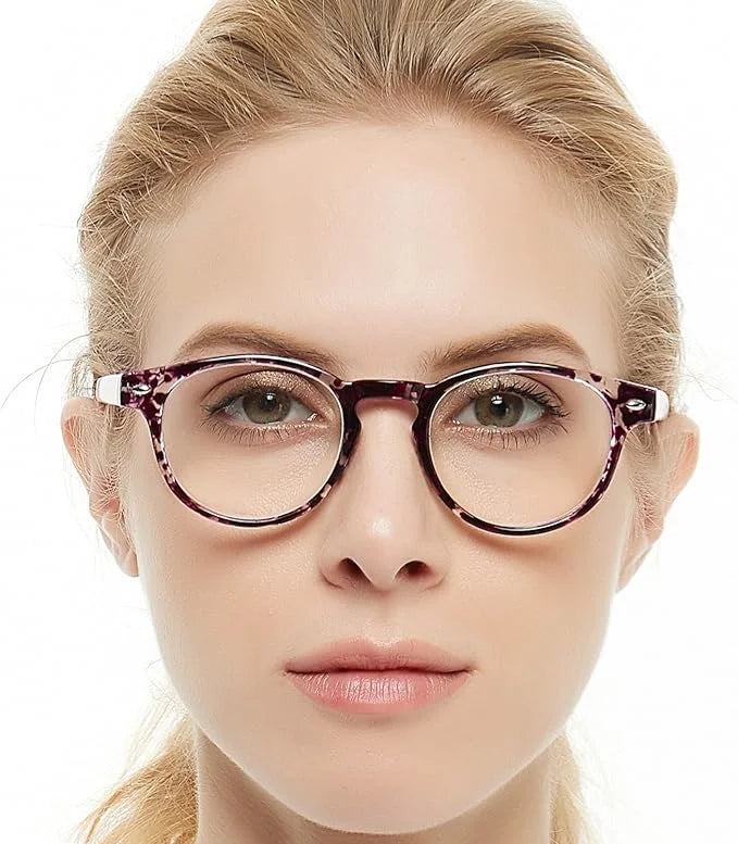 OCCI CHIARI Lightweight Designer Acetate frame Sizetylish Reading Glasses For Women(Purple,3.0)