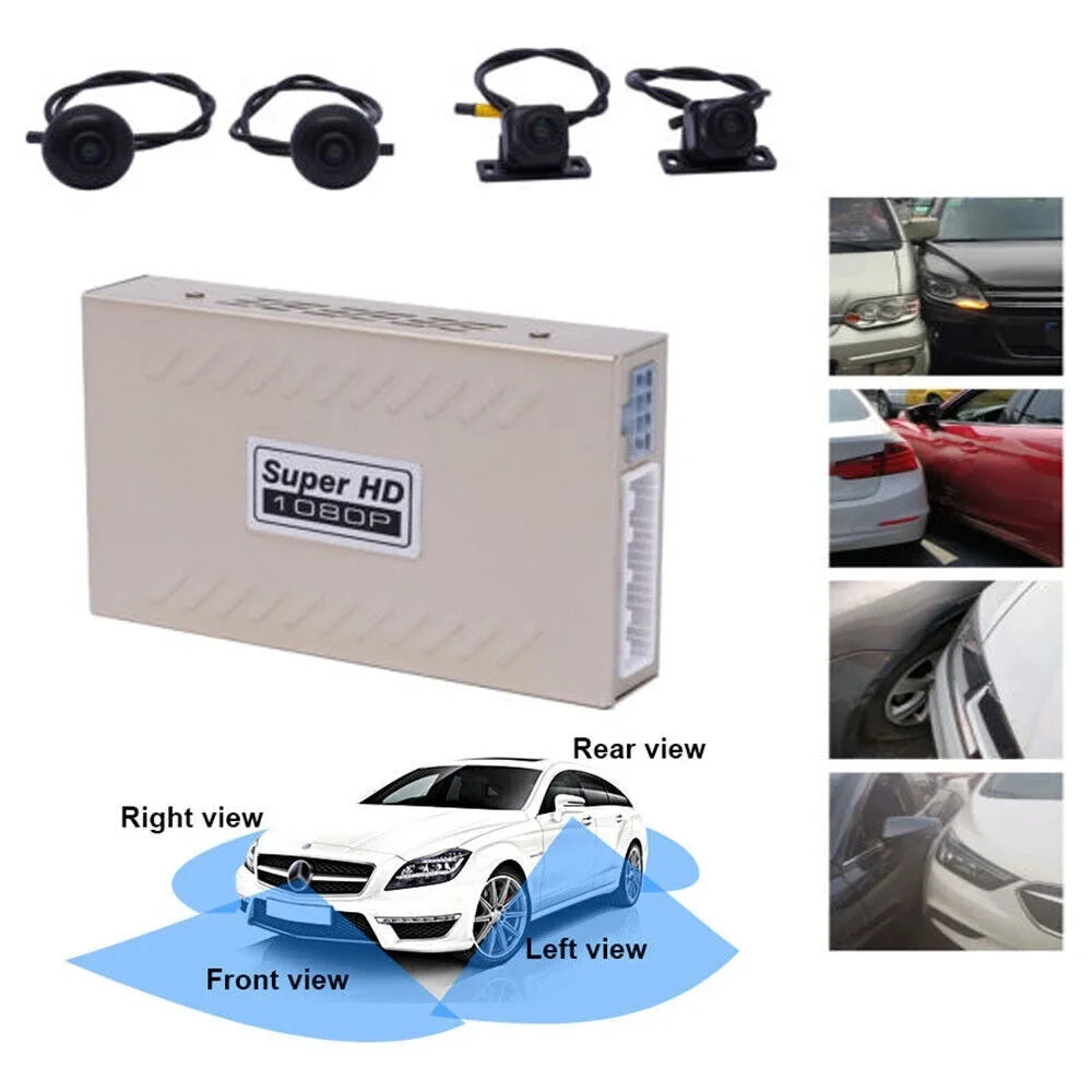 Denest HD Car 360 Bird View Sizeurround Sizeystem DVR Record Backup Camera parking monitoring