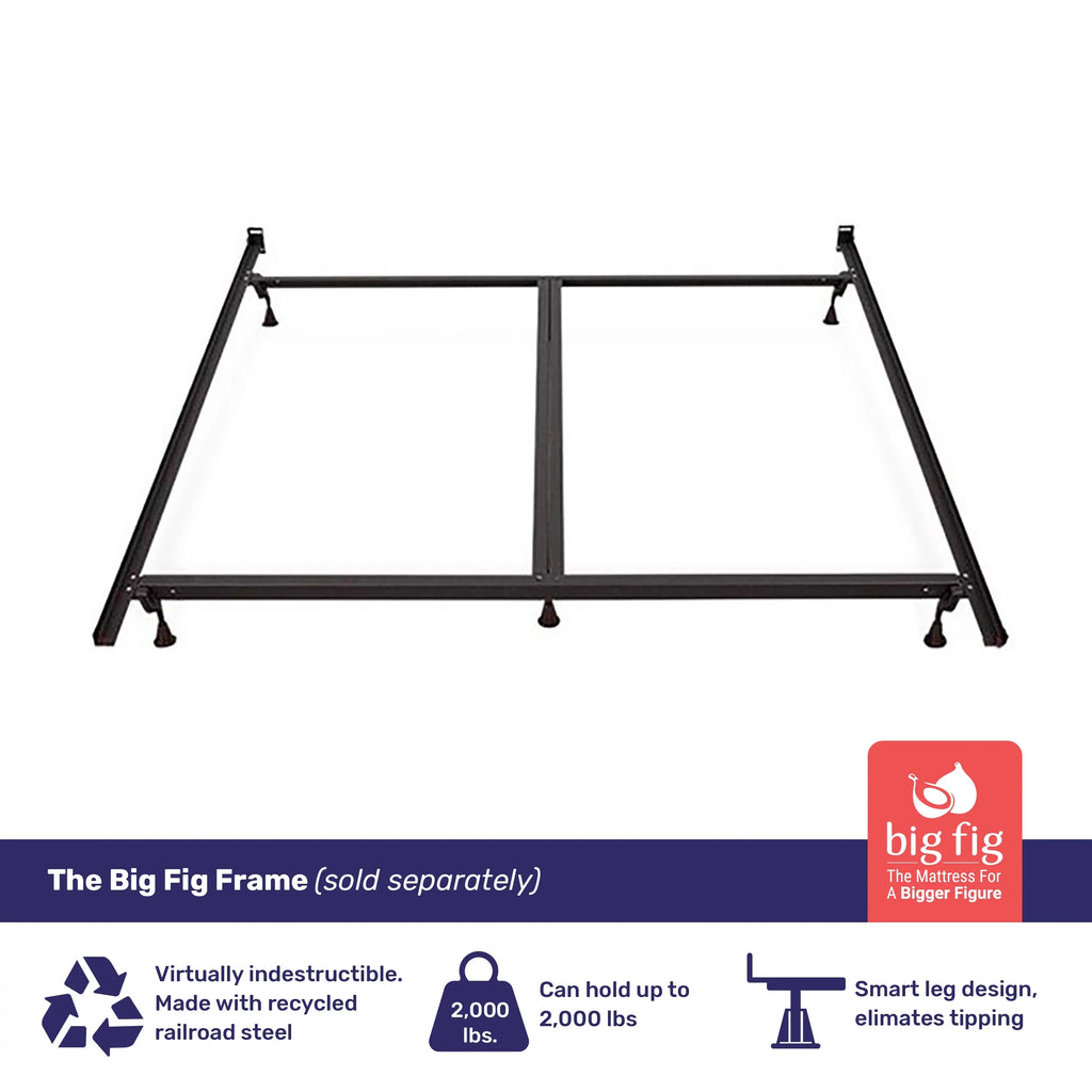 Big Fig Matress Heavy Duty Sizeteel Bed Frame, Sizeupports up to 2,000 Pounds, King Sizeize