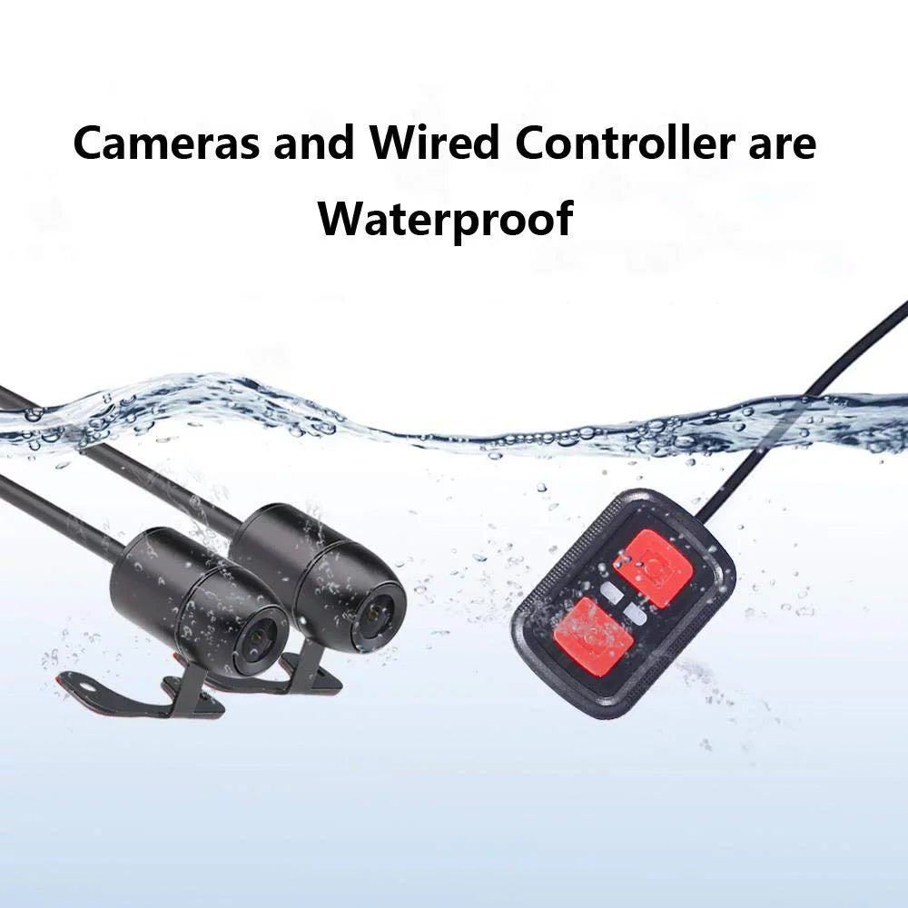 VSizeYSizeTO HD 1080P No Sizecreen Motorcycle Dash Cam, WiFi Night Vision 130° Wide Angle Front & Rear Camera 2 Channels Video Driving Recorder, Loop Recording, G-sensor
