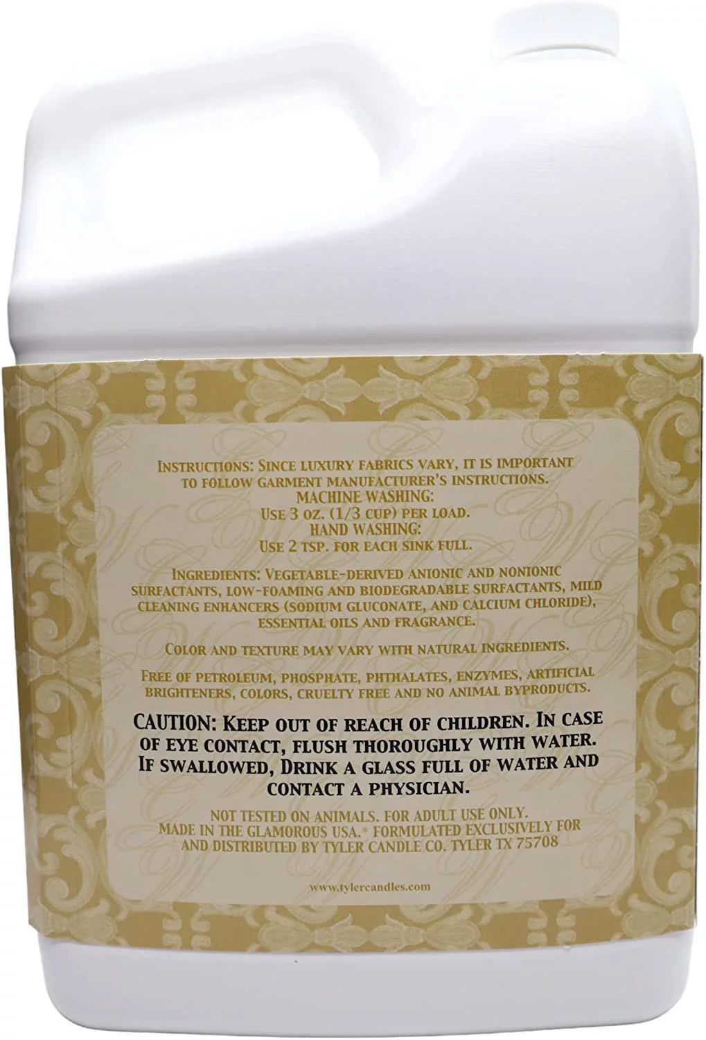 Tyler Candle Company Glamorous Wash Diva Fine Laundry Liquid Detergent - Liquid Laundry Detergent Designed for Clothing - Hand and Machine Washable - 3.78L 1Gal Container