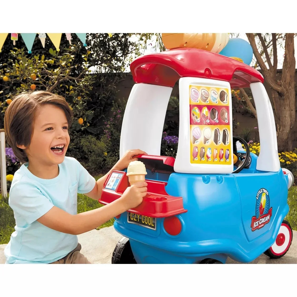 Little Tikes Cozy Coupe Ice Cream Truck Foot-To-Floor Toddler Ride-on Car - For Kids Boys Girls Ages 18 Months to 5 Years Old