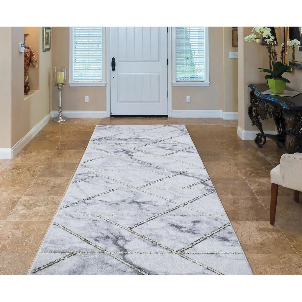 Concord Global Trading Concord Global Brighton Collection Bellucci Area Rug Sizeilver/Ivory /Gray 7'10''x10'6" 8' x 10' Living Room