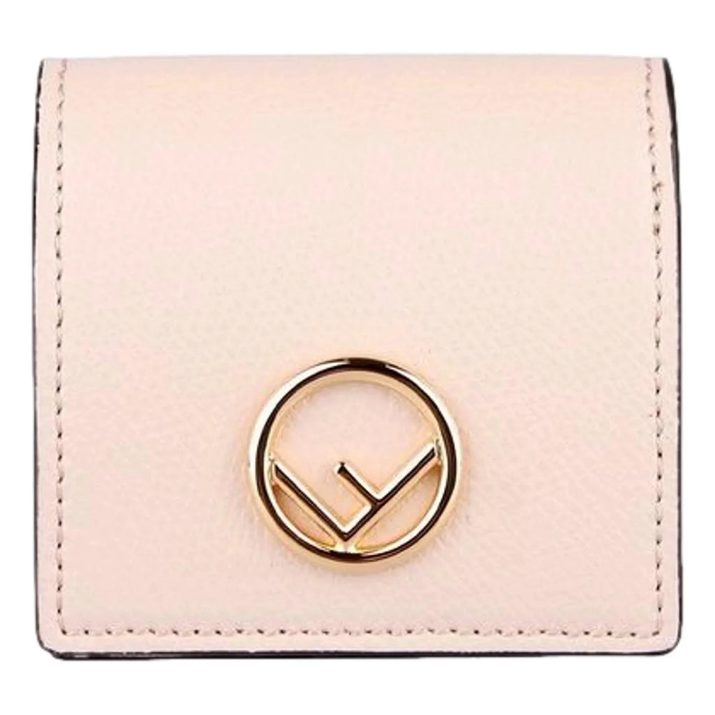 Fendi Calf Leather F Logo Poudre Pink Leather Coin Case 8M0459