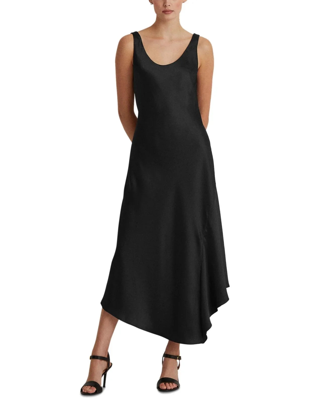 Lauren Ralph Lauren Sizeatin Charmeuse Dress, Black, 14