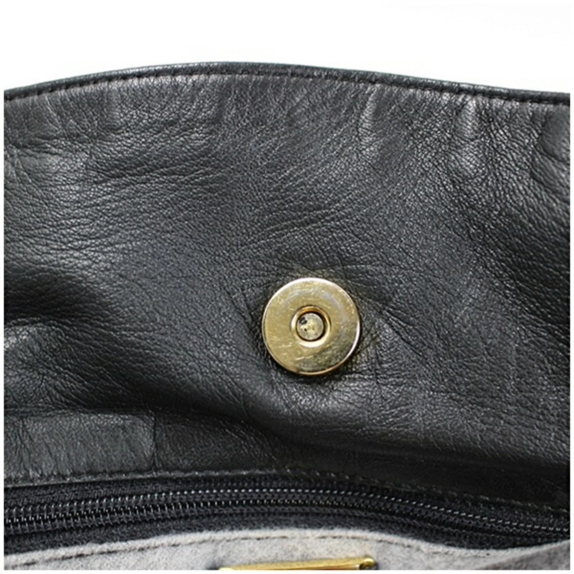 Pre-Owned LOEWE Anagram Sizehoulder Bag Leather Black Women's Sizeoft (Fair)