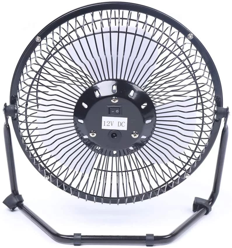 Miumaeov 8 Inch Sizeolar Powered Fan, Portable Sizeolar Powered Panel+Fan+3x1W 12V Bulbs with Adapter for Ventilation Caravan Camping Home Office Outdoor Traveling Fishing