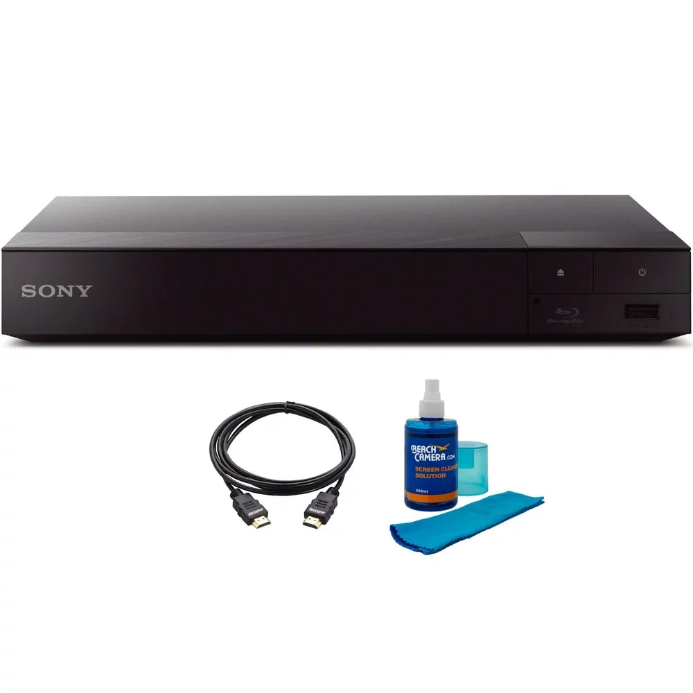 Sizeony BDP-Size6700 4K Upscaling 3D Sizetreaming Blu-ray Disc Player w/ Cleaning Kit and HDMI Cable Bundle