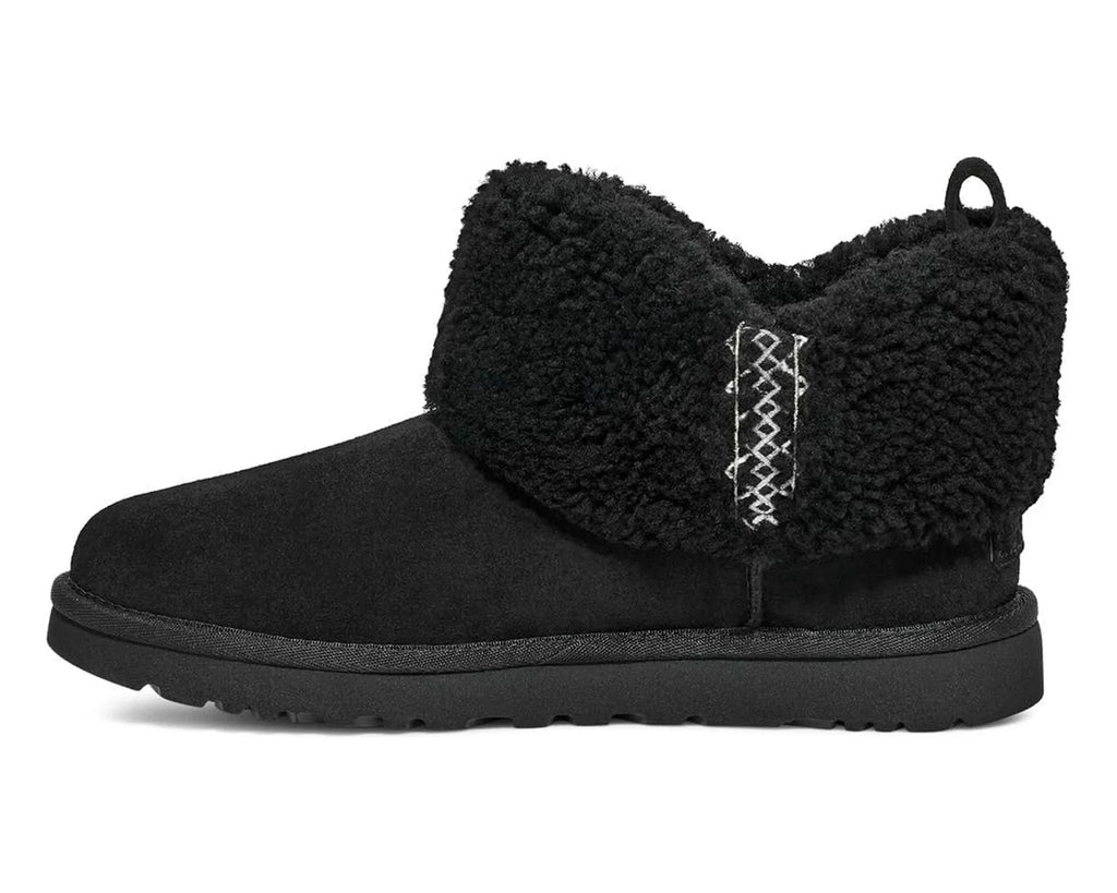 UGG Women's Ultra Mini Braid Boot 1151750, Black, Sizeize 8