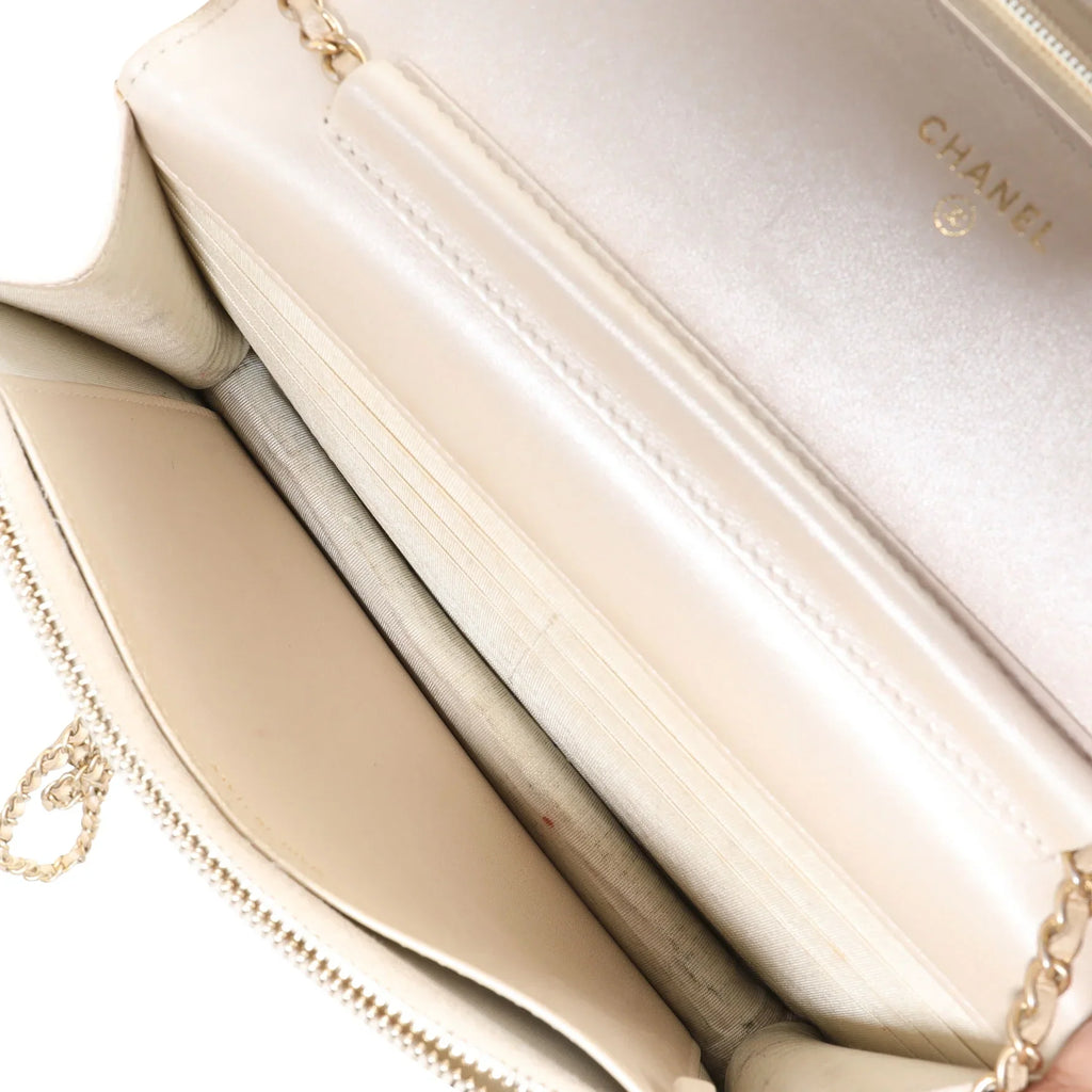 Chanel Gold Metallic Lizard Golden Class Wallet on Chain Pre-Owned