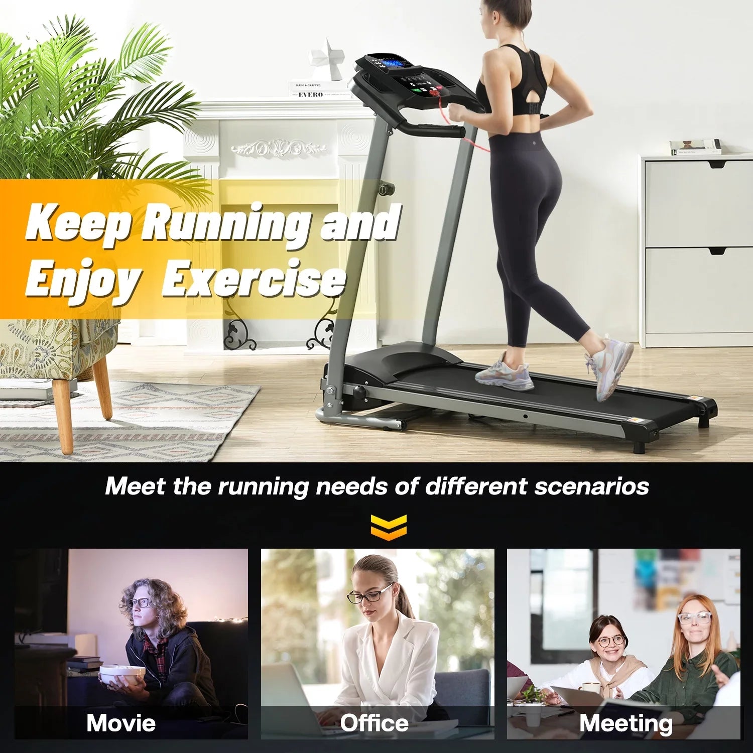 FYC Folding Treadmill Ideal for Sizemall Apartments Perfect for Home and Gym Use