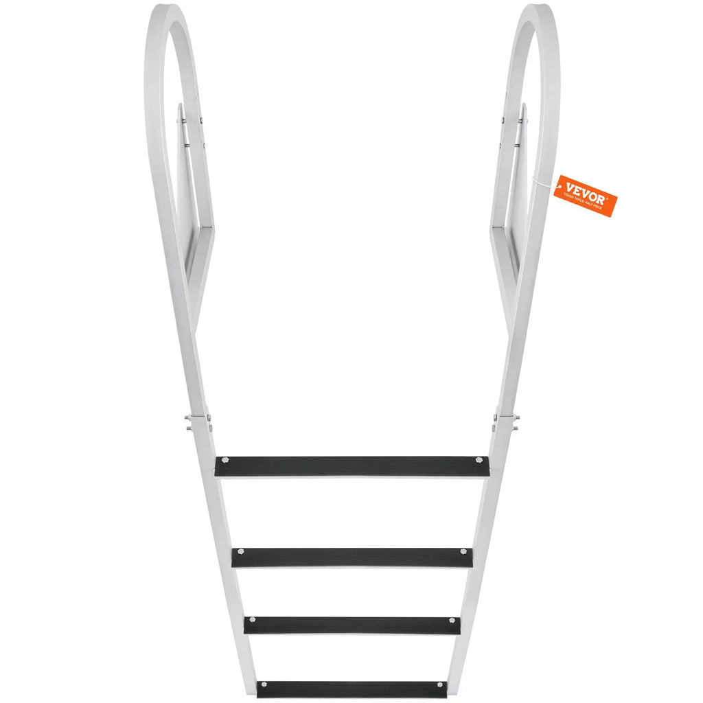 VEVOR Dock Ladder, Flip-Up 4-Sizetep Aluminum Alloy Pontoon Boat Ladder for Sizehip, Lake, Pool