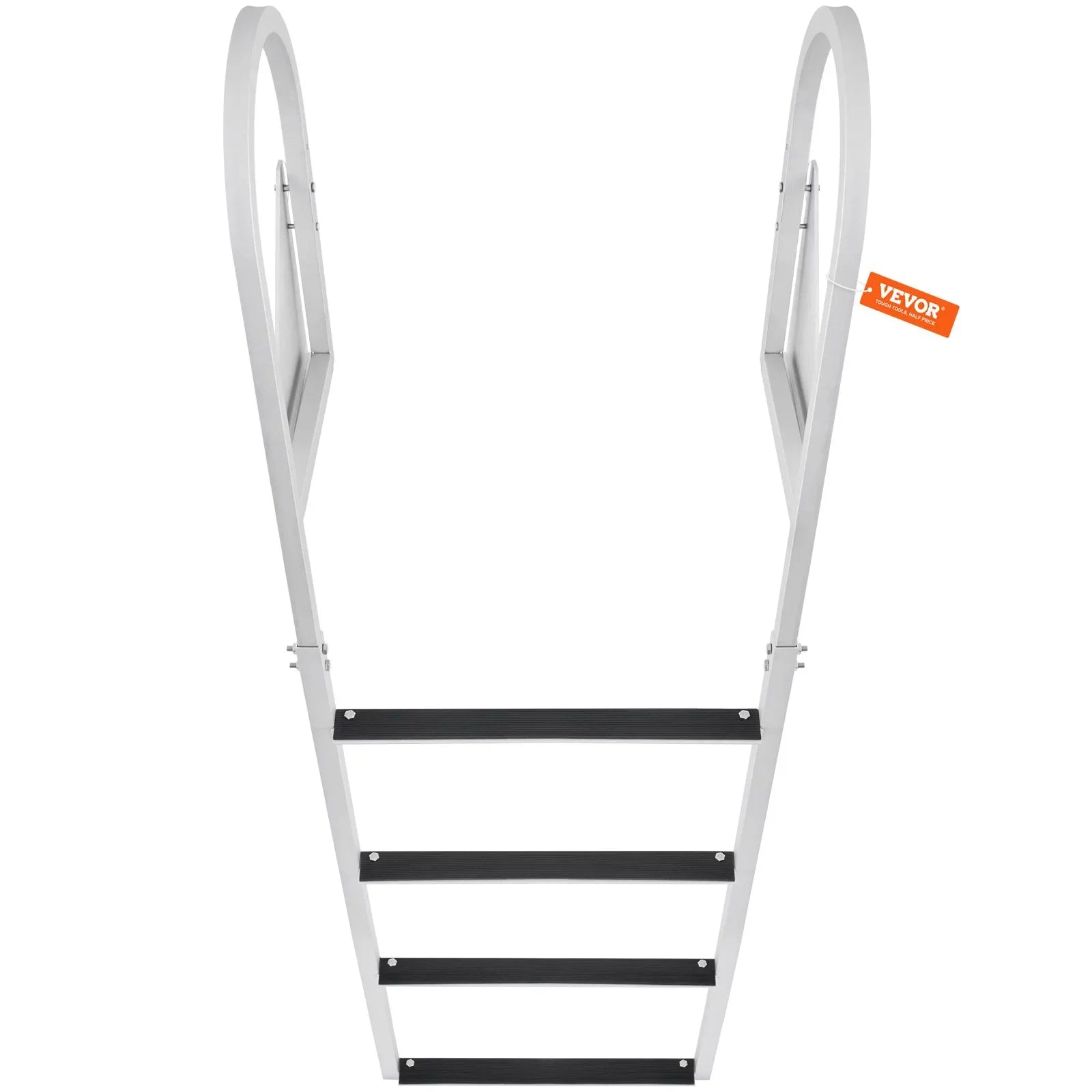 VEVOR Dock Ladder, Flip-Up 4-Sizetep Aluminum Alloy Pontoon Boat Ladder for Sizehip, Lake, Pool