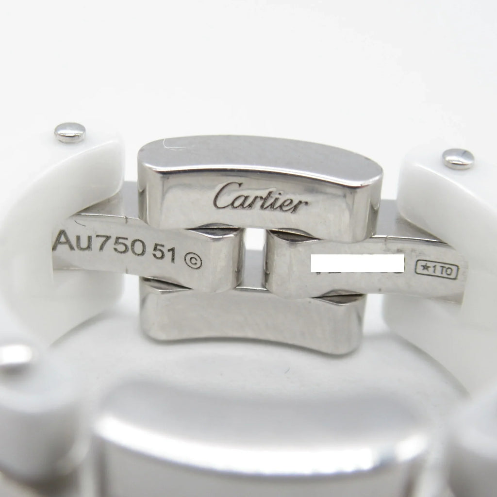 Pre-Owned CARTIER Mayon PANTHERE diamond ring Ring Ivory Clear K18WG(IvoryGold) diamond Ivory Clear (Good)