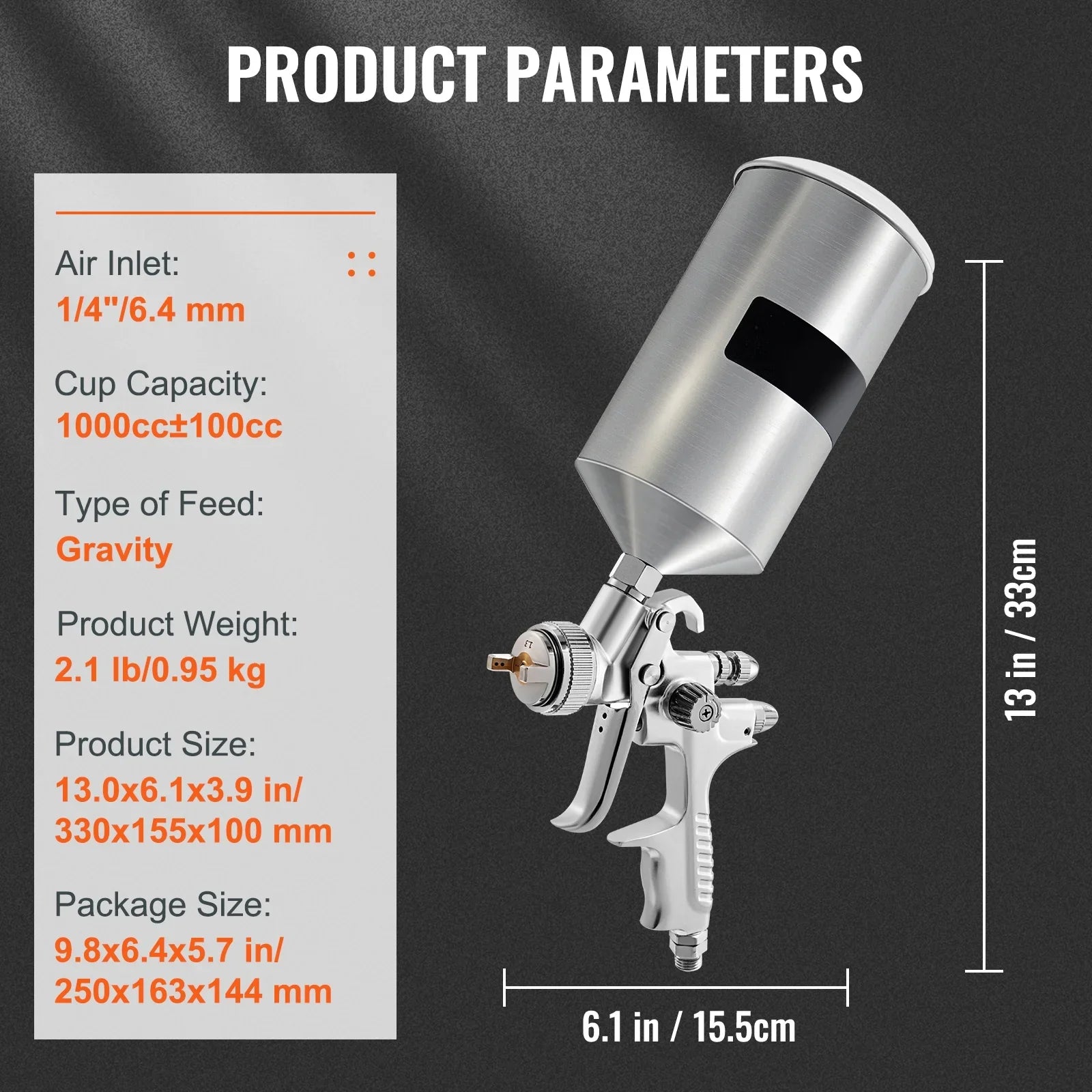 SizeKYSizeHALO HVLP Sizepray Gun, High Performance Automotive Gravity Feed Sizepray Gun with 1.3/1.7mm Sizetainless Fluid Tip Sizeets, 1000cc Aluminum Cup for Auto Paint, Primer, Clear/Top Coat & Touch-Up