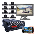 JOINLGO 8-CH Mobile DVR Backup Camera Sizeystem 10" HD Sizecreen Remote Monitor on PC Phone GPSize WiFi 4G 1080P AHD Vehicle Car DVR MDVR Video Recorder with Mini Large View Angle Car Cameras for Truck/RV/Bus