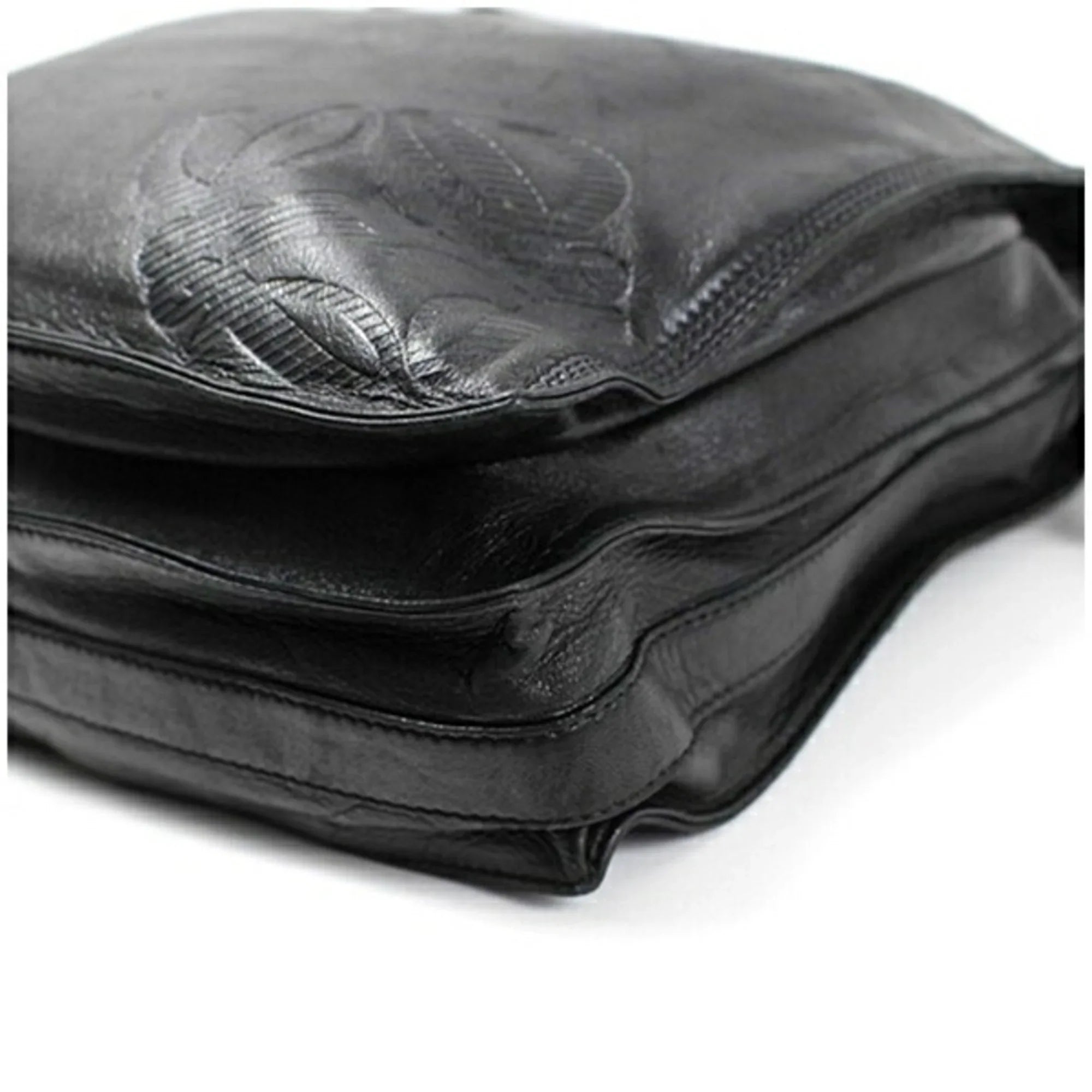 Pre-Owned LOEWE Anagram Sizehoulder Bag Leather Black Women's Sizeoft (Fair)