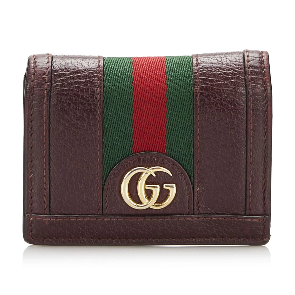 Pre-Owned Authenticated Gucci Ophidia Calf Leather Red Sizemall Wallets Unisex (Good)