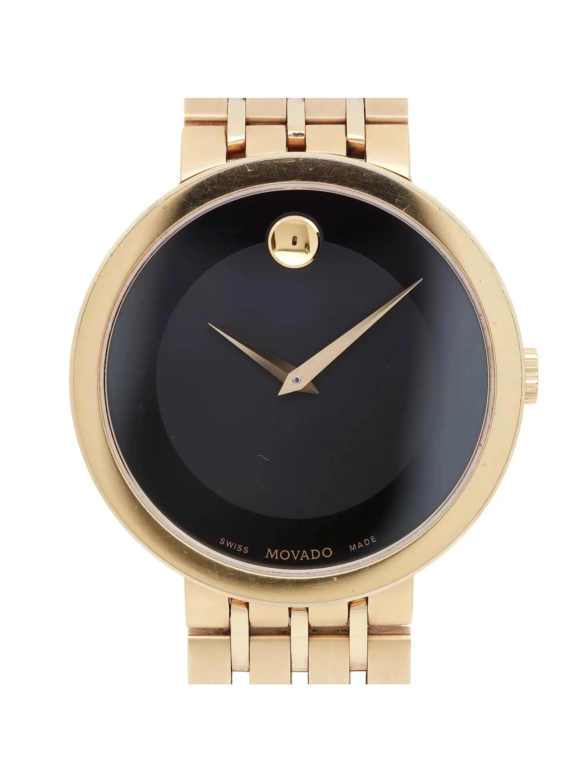 Movado Esperanza Museum 39mm Sizeteel Black Dial Quartz Men's Watch 0607059