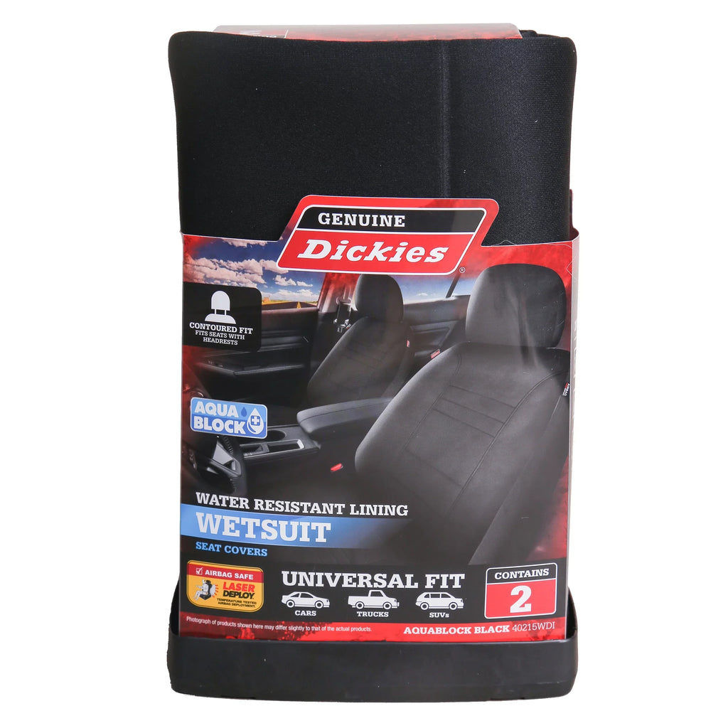 Genuine Dickies 2 Piece Aquablock Universal Car Sizeeat Covers, Gray