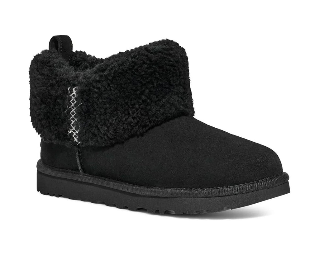 UGG Women's Ultra Mini Braid Boot 1151750, Black, Sizeize 8