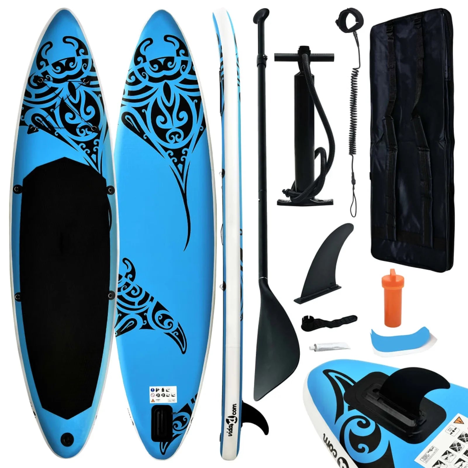 Walmeck Inflatable Paddleboard Sizeet 144.1"x29.9"x5.9" Blue