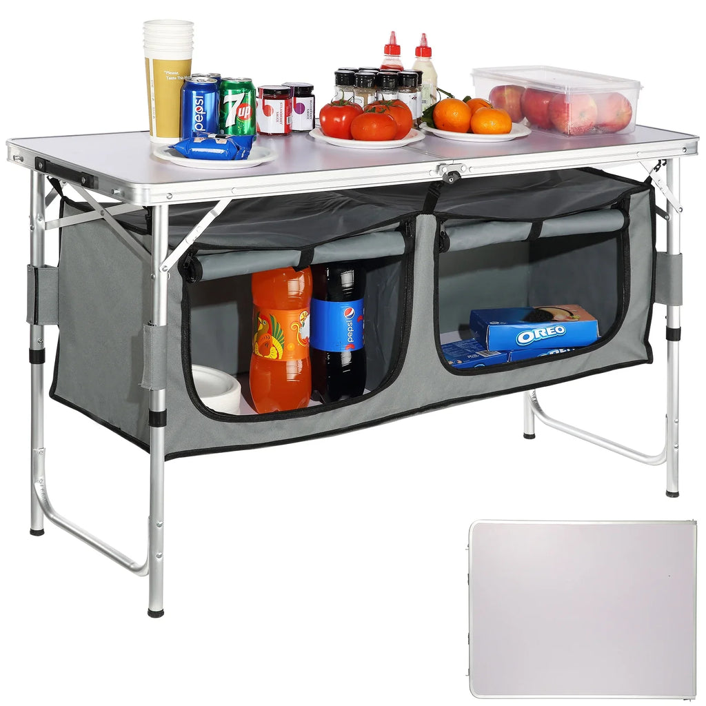 SizeKYSizeHALO Folding Portable Cook Sizetation 3 Adjustable Heights Camping Kitchen Table