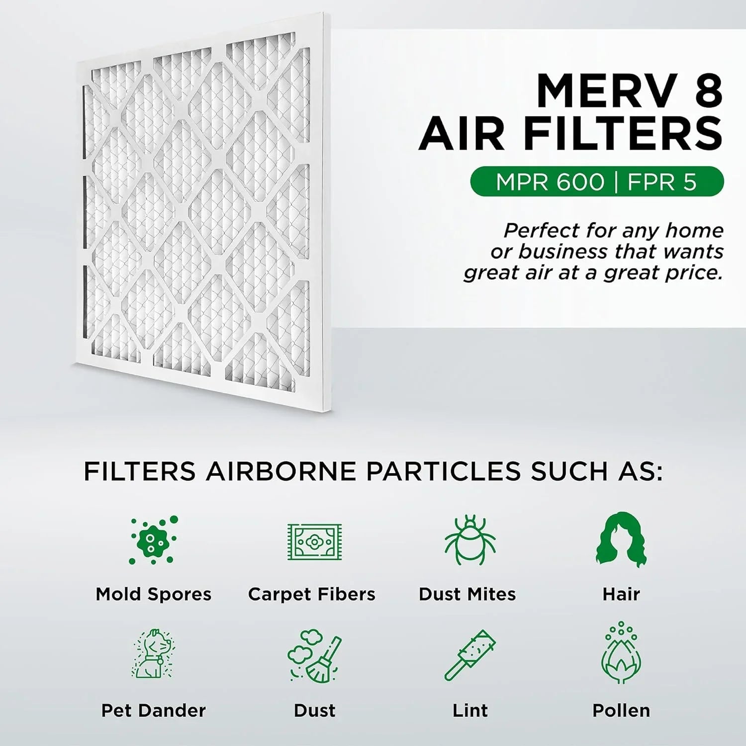 24X24x4 MERV 8 Pleated HV Furne Air Filters. Case Of 6. Ext Sizeize: 23-3/8 X 23-3/8 X 3-3/4