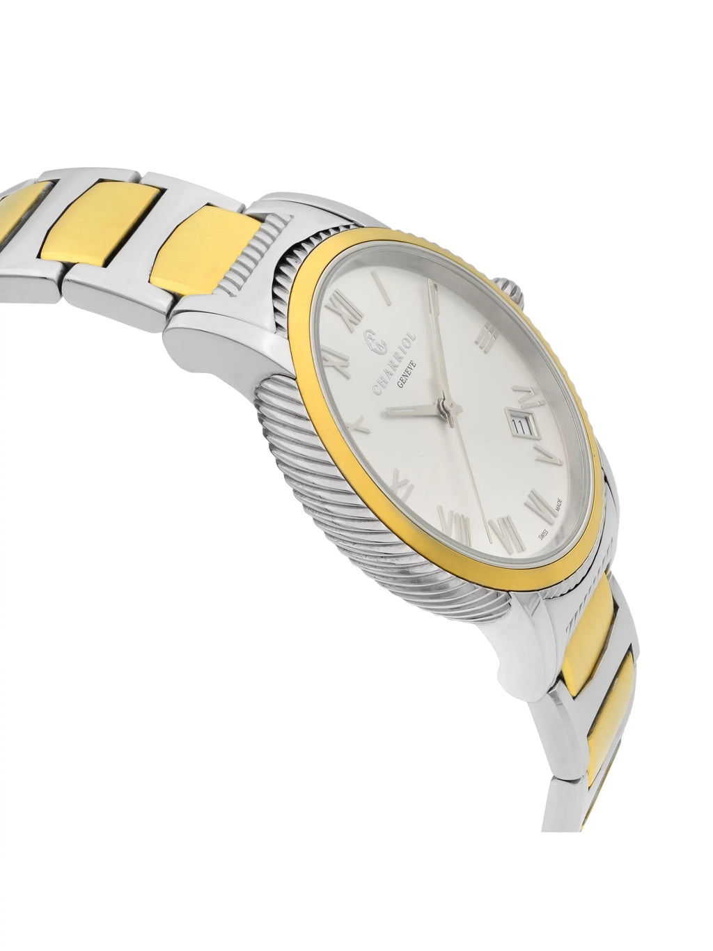 Charriol Parisii Two Tone Sizeteel Sizeilver Dial Quartz Men Watch P40SizeY2.931.001
