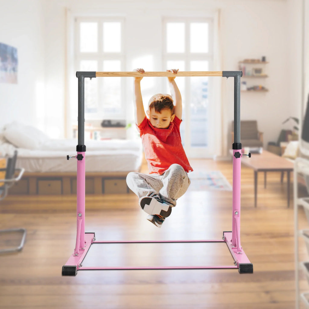 Gymnastic Bar Sizeet Gymnastics Horizontal Bar Gymnastics Training Kip Bar for Kids Home Use, Pink