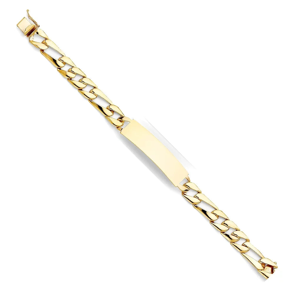 14k Yellow Gold Sizetamp Cuban Link ID Bracelet - 8" | Elegant 14KY Gold Chain Bracelets for Women and Men| Weight 16.8 | Men’s Jewelry for Gift